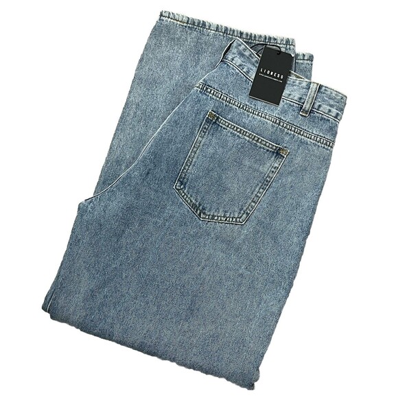 Lioness Talk Is Cheap Baggy Wide Leg Jeans XXL High Waist Light Wash Relaxed NWT - Picture 2 of 7
